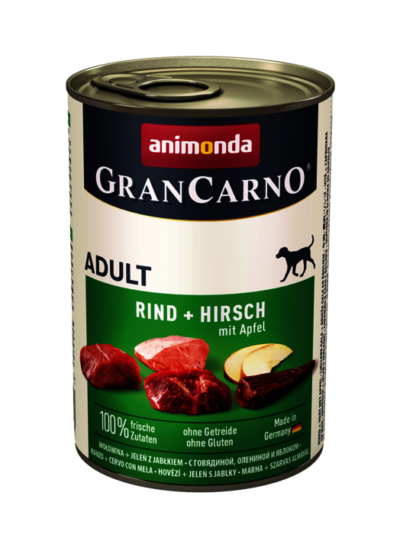 Animonda - GranCarno - Adult - Wołowina - Jeleń - z jabłkiem - Pies - Karma - Mokra - 400g - MiskaKarmy.pl