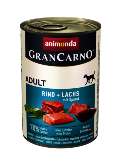 Animonda - GranCarno - Adult - Wołowina - Łosoś - ze Szpinakiem - Pies - Karma - Mokra - 400g - MiskaKarmy.pl