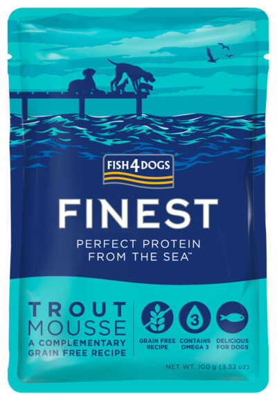 Fish4Dogs – Finest Pstrag Mus- karma mokra - 100g – MiskaKarmy.pl