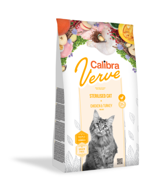 Calibra - Verve - Sterilised Chicken Turkey - Kot - Karma - Sucha - 750g - MiskaKarmy.pl