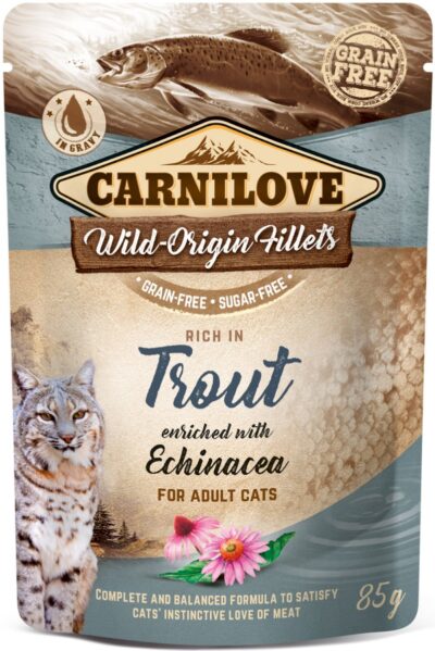 Carnilove - Trout & Echinacea - saszetka 85g - karma mokra kot - miskakarmypl
