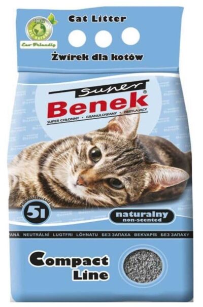 Żwirek SuperBenek - Compact - Naturalny - Bentonitowy - 5L - miskakarmypl