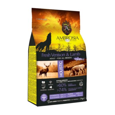 Ambrosia - Dziczyzna - Jagnięcina - Pies - Karma - Sucha - 12kg - MiskaKarmy.pl