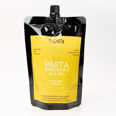 Rogy Pasta orzechowa z bananem - 300g saszetka dla psa - miskakarmypl