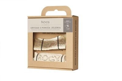 Rogy - gryzak z poroża jelenia - ROGY SPLIT - szary - 150g dla psa - miskakarmypl