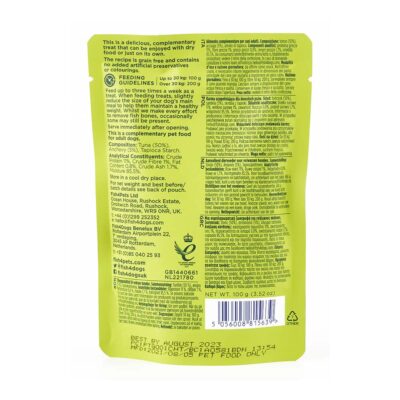 Fish4Dogs - Filety - Tuńczyk Anchois - Pies - Karma - Mokra - 100g - tył - MiskaKarmy.pl