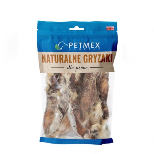 Ucho królika z futrem - 100g - gryzak dla psa - miskakarmypl