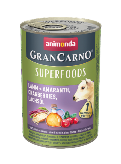Animonda - GranCarno - Superfoods - Adult - Jagnięcina - Pies - Karma - Mokra - 400g - MiskaKarmy.pl