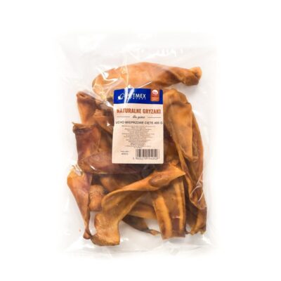 Ucho wieprzowe cięte - 400g - gryzak dla psa - miskakarmypl