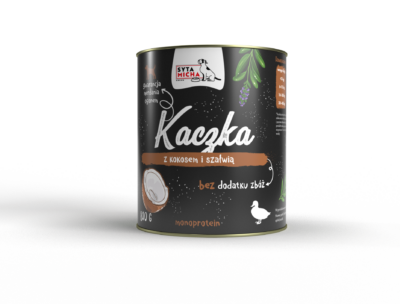 Syta Micha - Kaczka z kokosem i szałwią - mokra karma dla psa - 800g - miskakarmypl