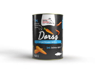 Syta Micha - Dorsz z marchewką - mokra karma dla psa - puszka 400g - miskakarmy