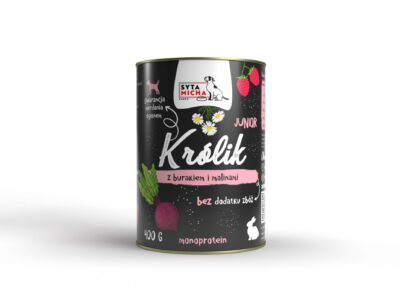 Syta Micha - Królik z burakiem - mokra karma dla psa - puszka 400g - miskakarmy
