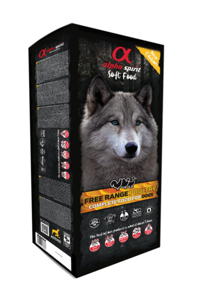 Alpha Spirit Poultry 9kg boks - pelnoporcjowa karma półwilgotna dla psa - miskakarmypl - front