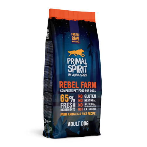 Alpha Spirit Primal Spirit Rebel Farm 12kg - pelnoporcjowa karma sucha dla psa - miskakarmypl