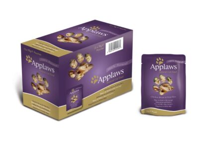 Applaws Cat - Pierś Kurczaka Dziki Ryż - saszetka 70g dla kota - box - miskakarmypl