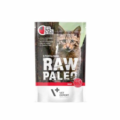 Vetexpert – Raw – Paleo – Sterilised – Beef– Saszetka – Dla – Kota – Miskakarmy.pl