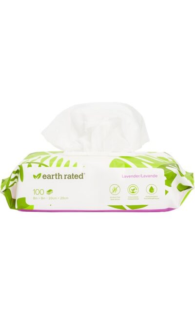 Earth Rated - Chusteczki Kompostowalne Lawendowe - 100 szt.