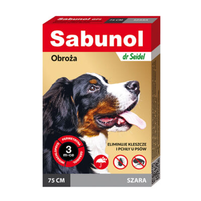 Dermapharm - Sabunol - Obroża - Na - Pchły - Kleszcze - Szara - 75cm- Psa - Miskakarmy.pl