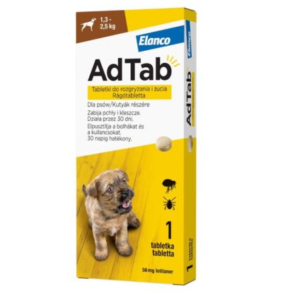 Elanco - Adtab - 56mg - Tabletka - Przeciwko - Pchłom - Kleszczom - Dla - Psa - Miskakarmy.pl