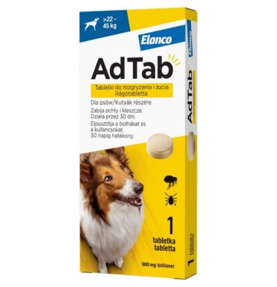 Elanco - Adtab - 900mg - Tabletka - Przeciwko - Pchłom - Kleszczom - Dla - Psa - Miskakarmy.pl